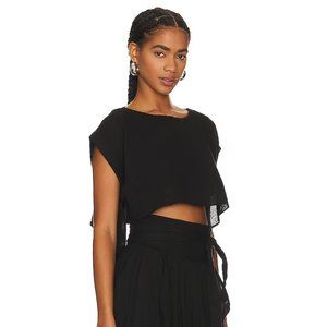 NWT Free People Sundown Top in Black